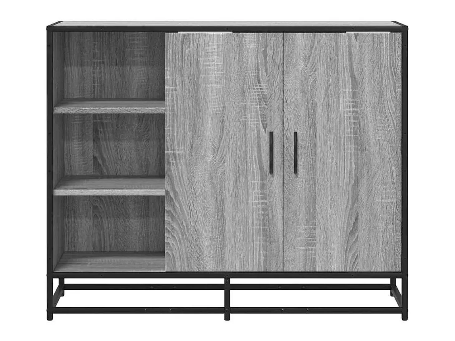Aparador de madera de ingeniería gris Sonoma 92x35x76 cm