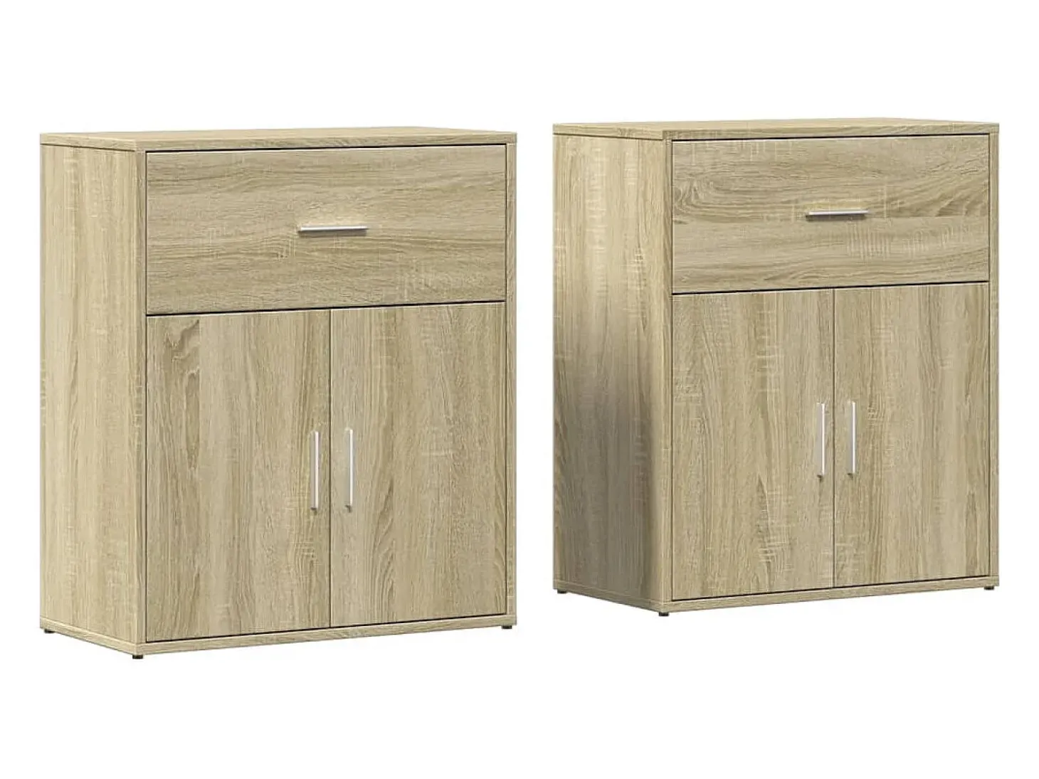 Aparador de madera de ingeniería 2 uds roble Sonoma 60x31x70 cm