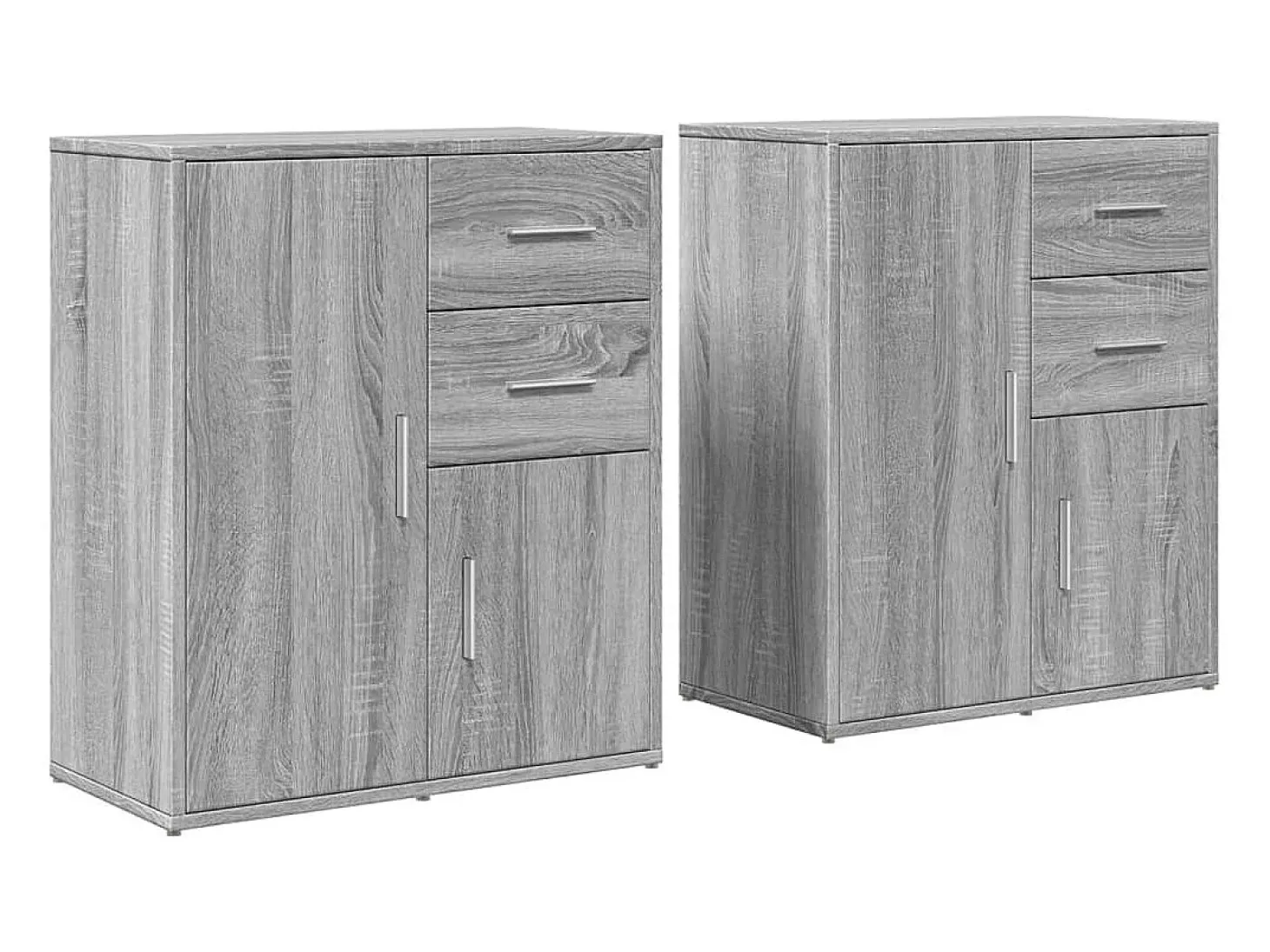 Aparador de madera de ingeniería 2 uds gris Sonoma 60x31x70 cm ES132933