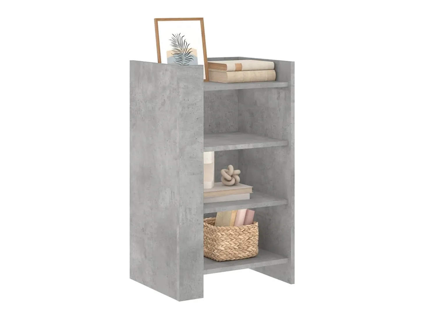 Aparador de madera de ingeniería gris hormigón 45x35x75 cm