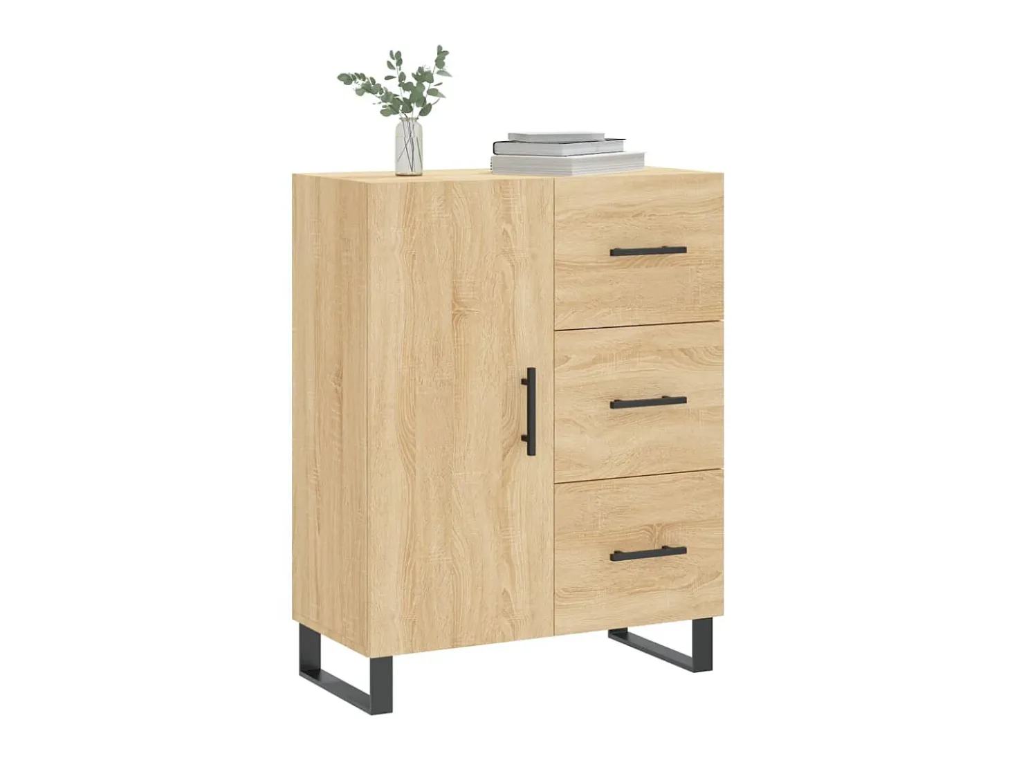 Aparador de madera de ingeniería roble Sonoma 69,5x34x90 cm ES12531