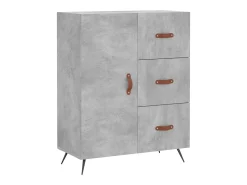 Aparador de madera de ingeniería gris hormigón 69,5x34x90 cm