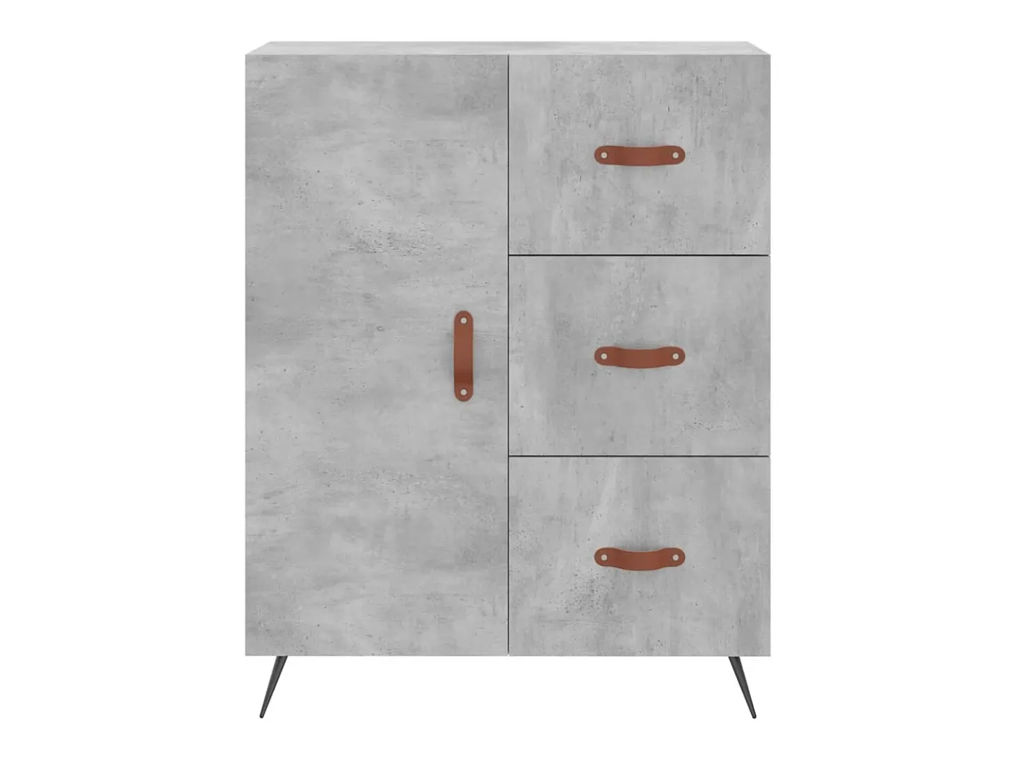 Aparador de madera de ingeniería gris hormigón 69,5x34x90 cm