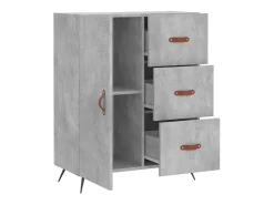 Aparador de madera de ingeniería gris hormigón 69,5x34x90 cm