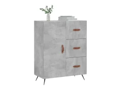 Aparador de madera de ingeniería gris hormigón 69,5x34x90 cm