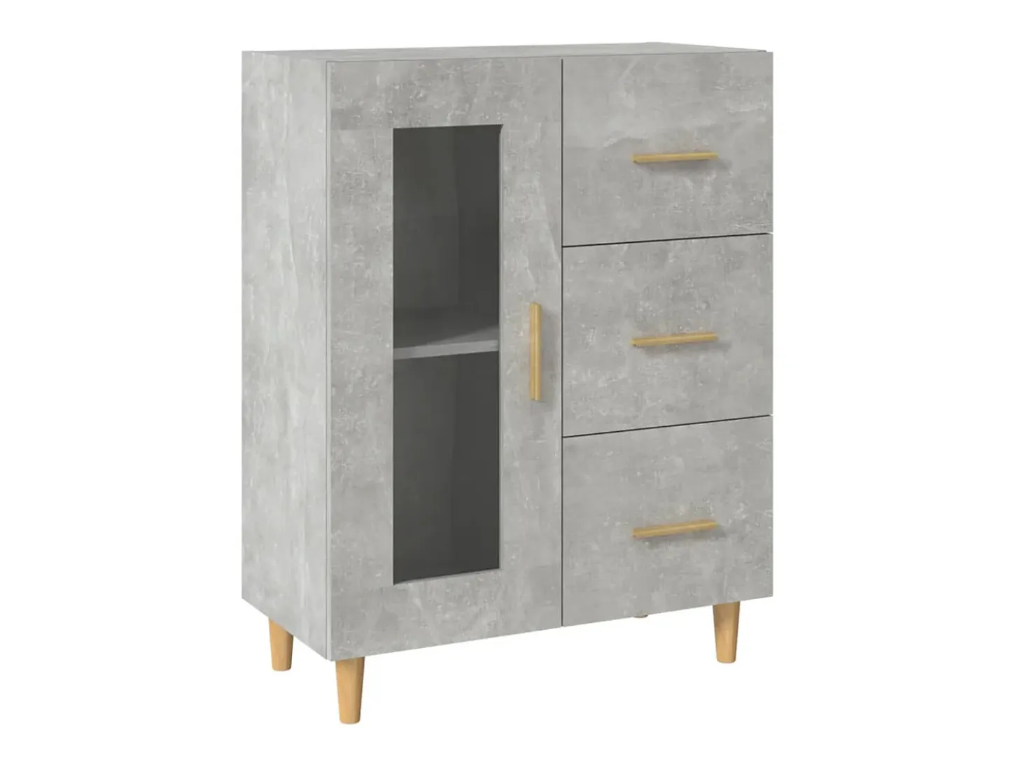 Aparador de madera de ingeniería gris hormigón 69,5x34x90 cm ES56367