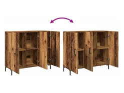 Aparador de madera de ingeniería envejecido 90x34x80 cm