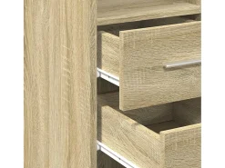 Aparador de madera de ingeniería roble Sonoma 50x42,5x185 cm