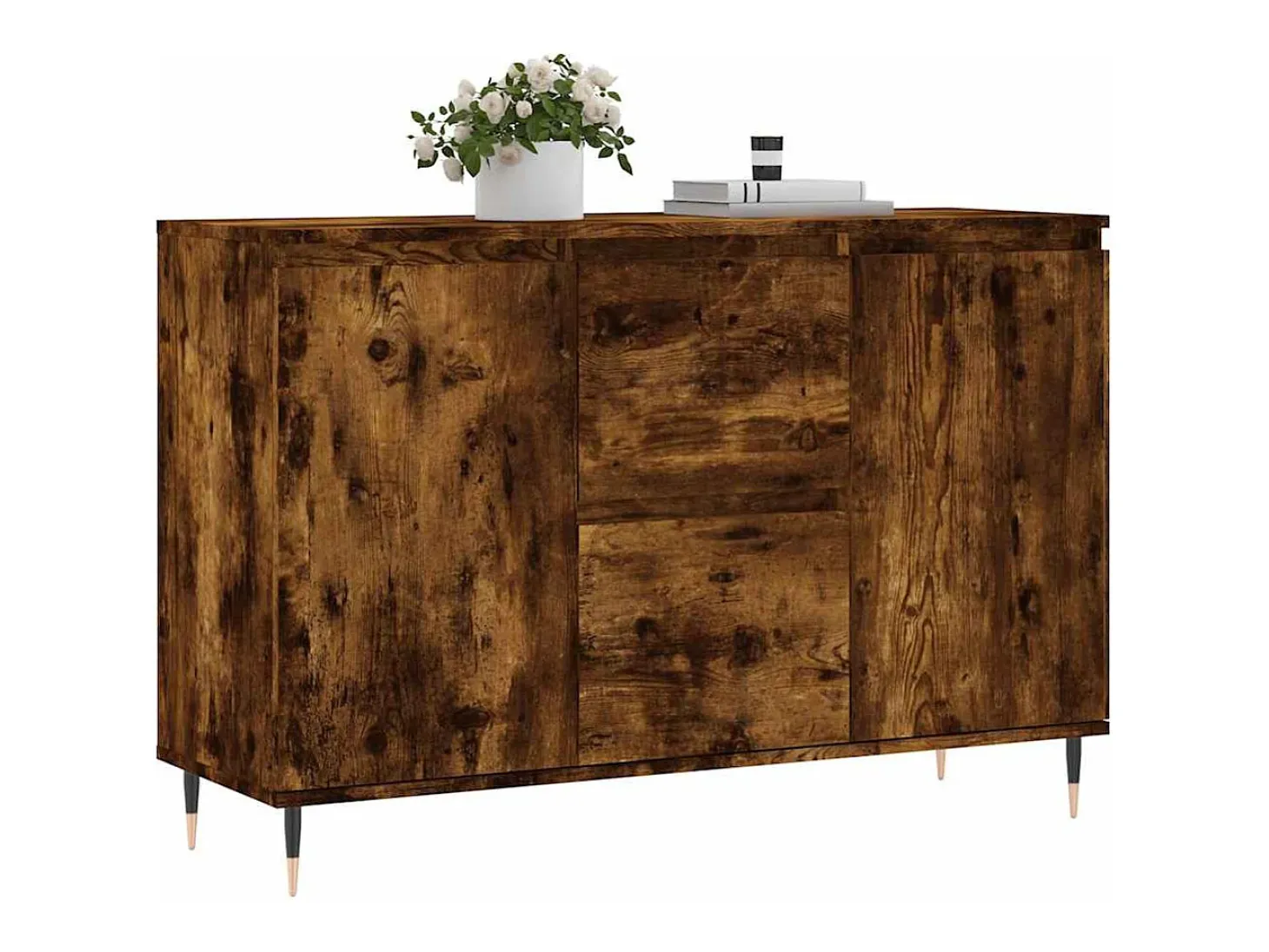 Aparador de madera de ingeniería roble ahumado 101,5x35x70 cm
