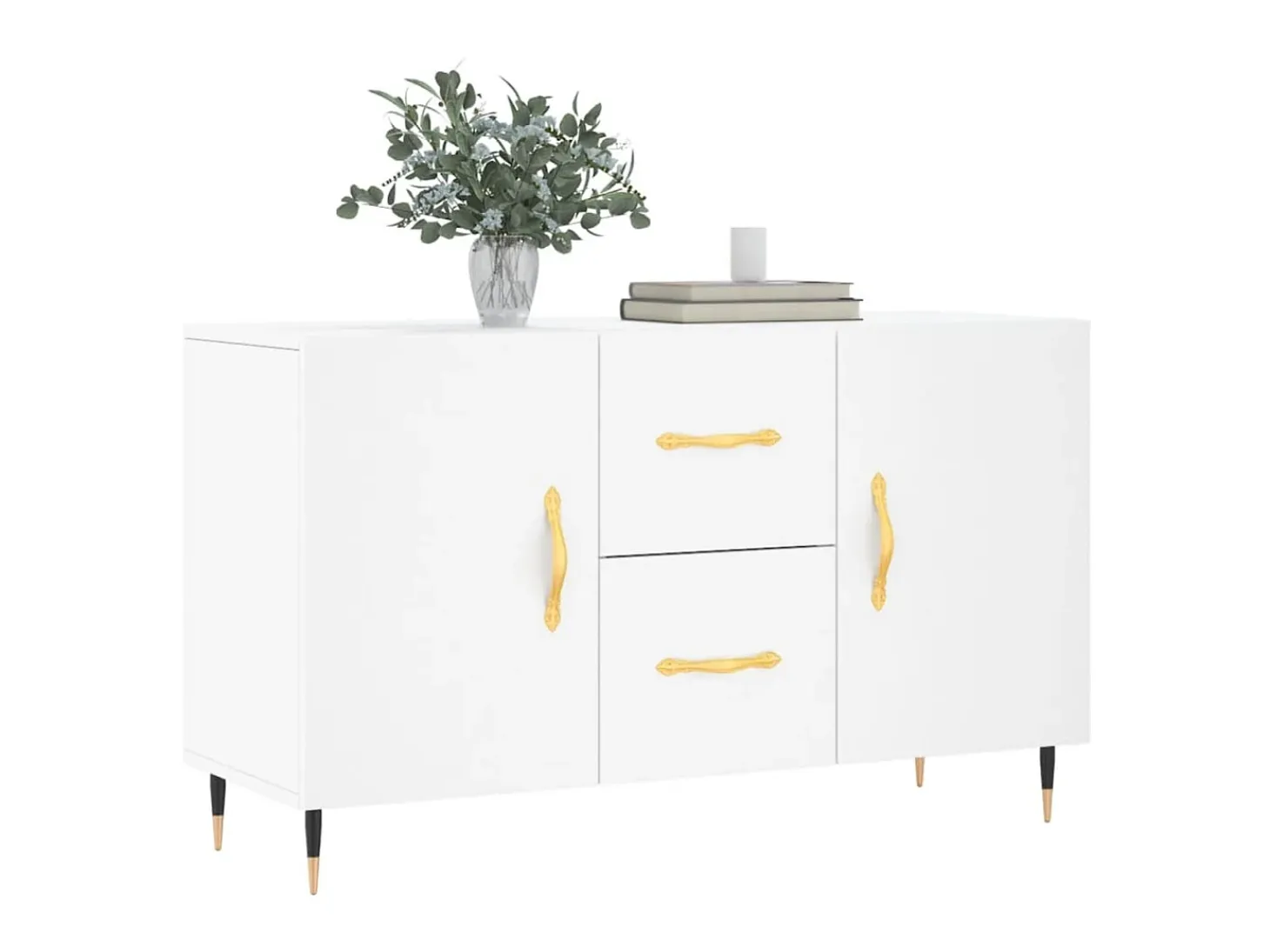 Aparador de madera de ingeniería blanco 100x36x60 cm ES44128