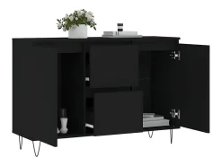 Aparador de madera de ingeniería negro 104x35x70 cm