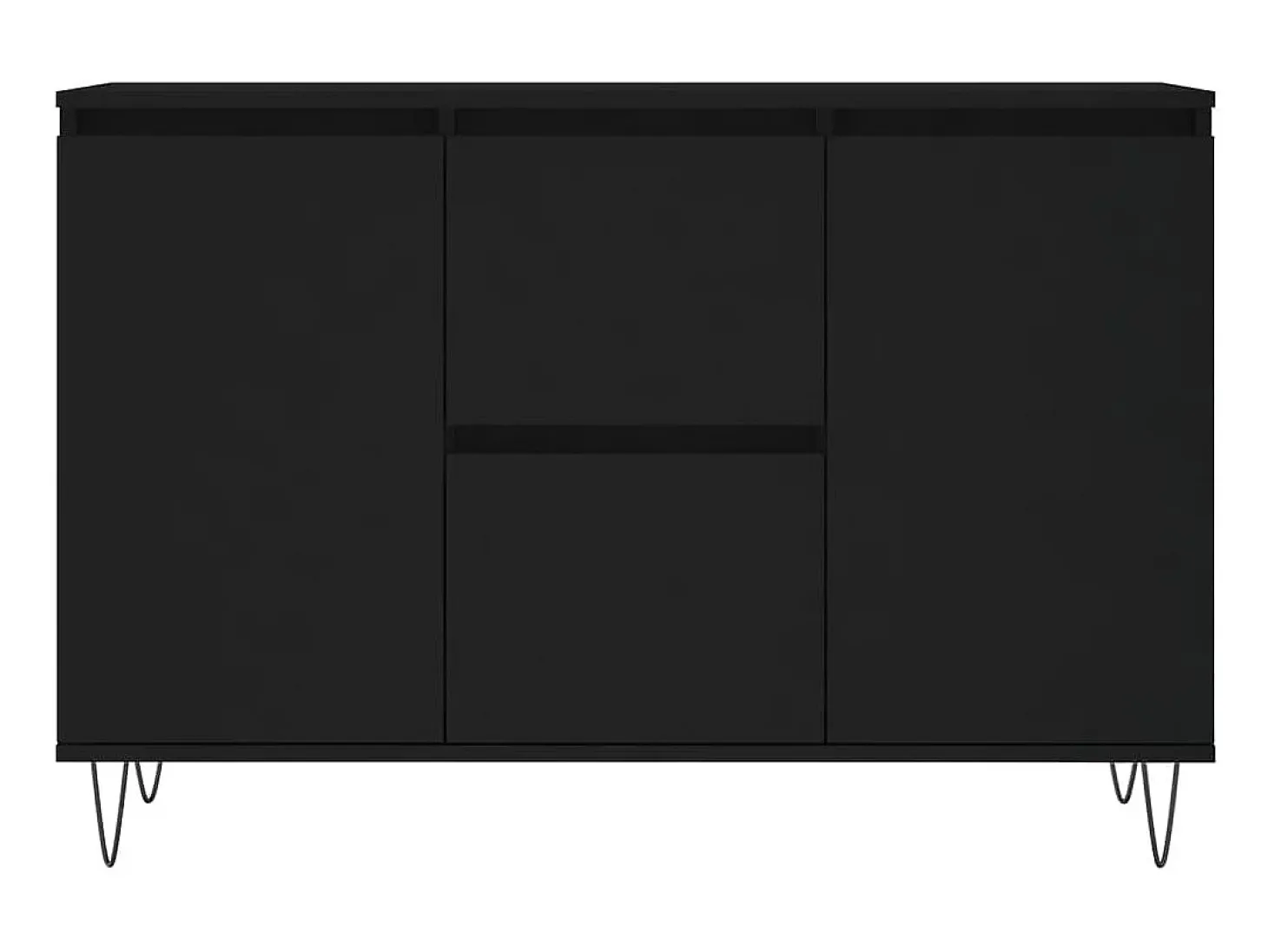 Aparador de madera de ingeniería negro 104x35x70 cm