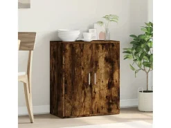 Aparador de madera de ingeniería roble ahumado 60x31x70 cm