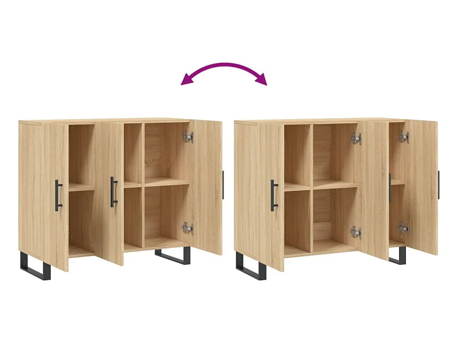 Aparador de madera de ingeniería roble Sonoma 90x34x80 cm