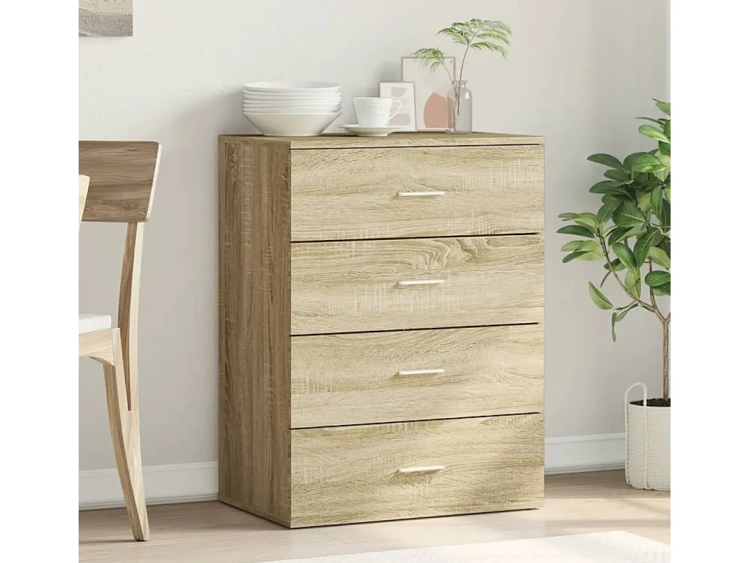 Aparador de madera de ingeniería roble Sonoma 60x39x80 cm ES388573