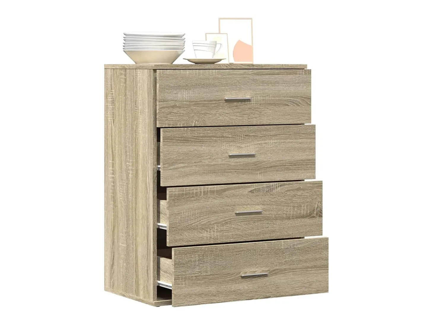 Aparador de madera de ingeniería roble Sonoma 60x39x80 cm ES388573