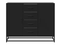 Aparador de madera de ingeniería negro 92x35x76 cm