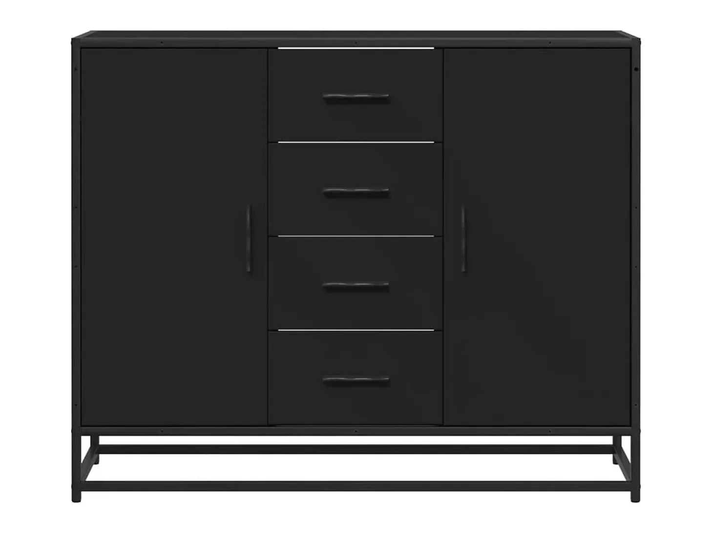Aparador de madera de ingeniería negro 92x35x76 cm