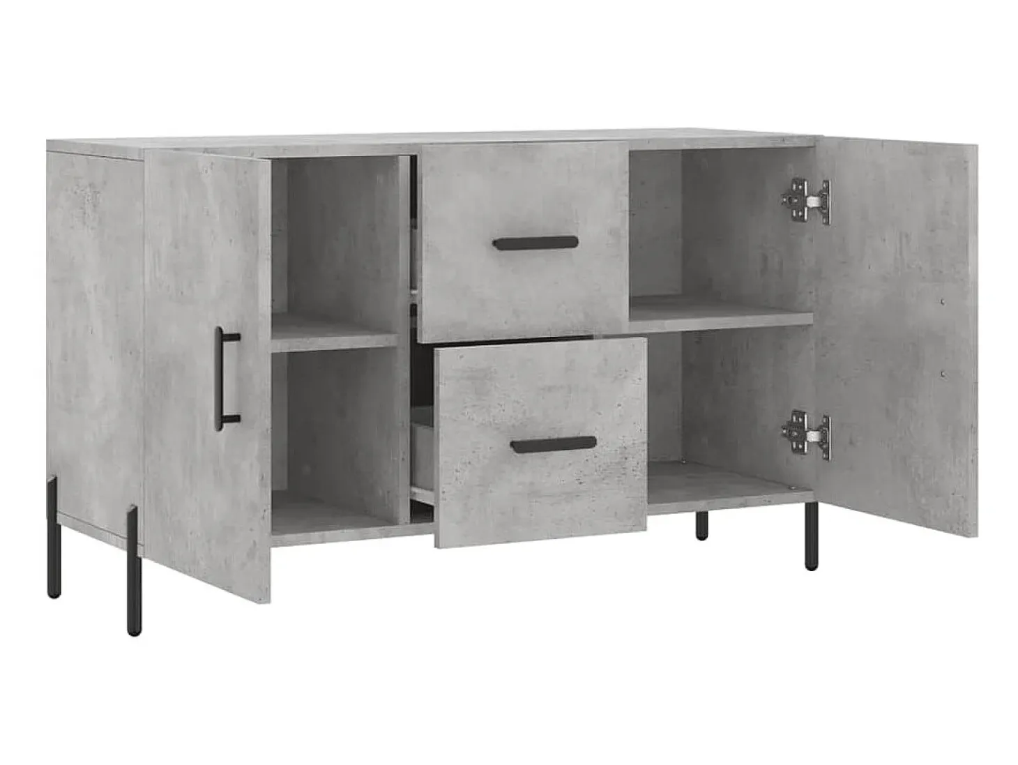 Aparador de madera de ingeniería gris hormigón 100x36x60 cm ES95999
