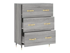 Aparador de madera de ingeniería gris Sonoma 69,5x34x90 cm