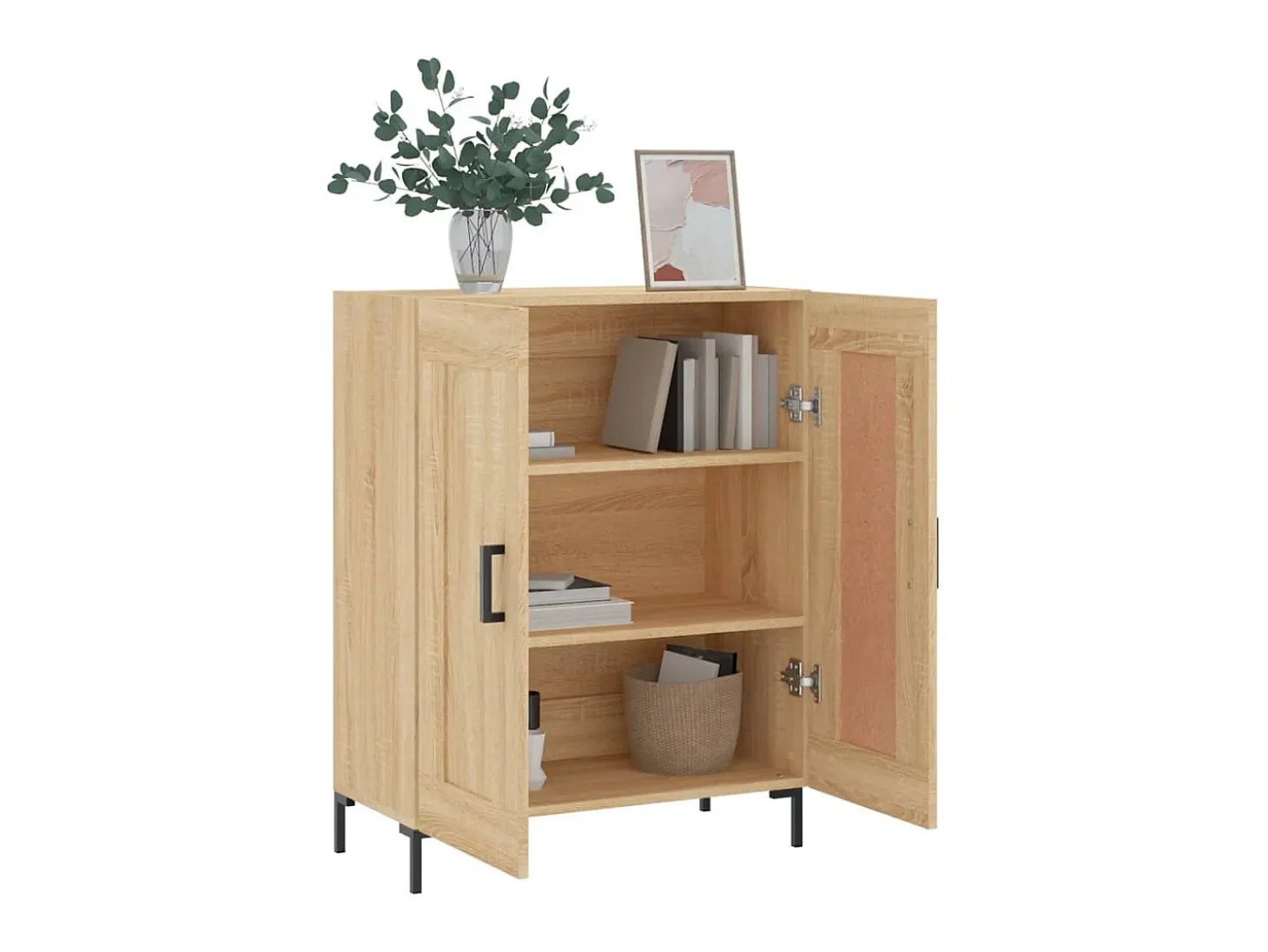 Aparador de madera de ingeniería roble Sonoma 69,5x34x90 cm ES65422