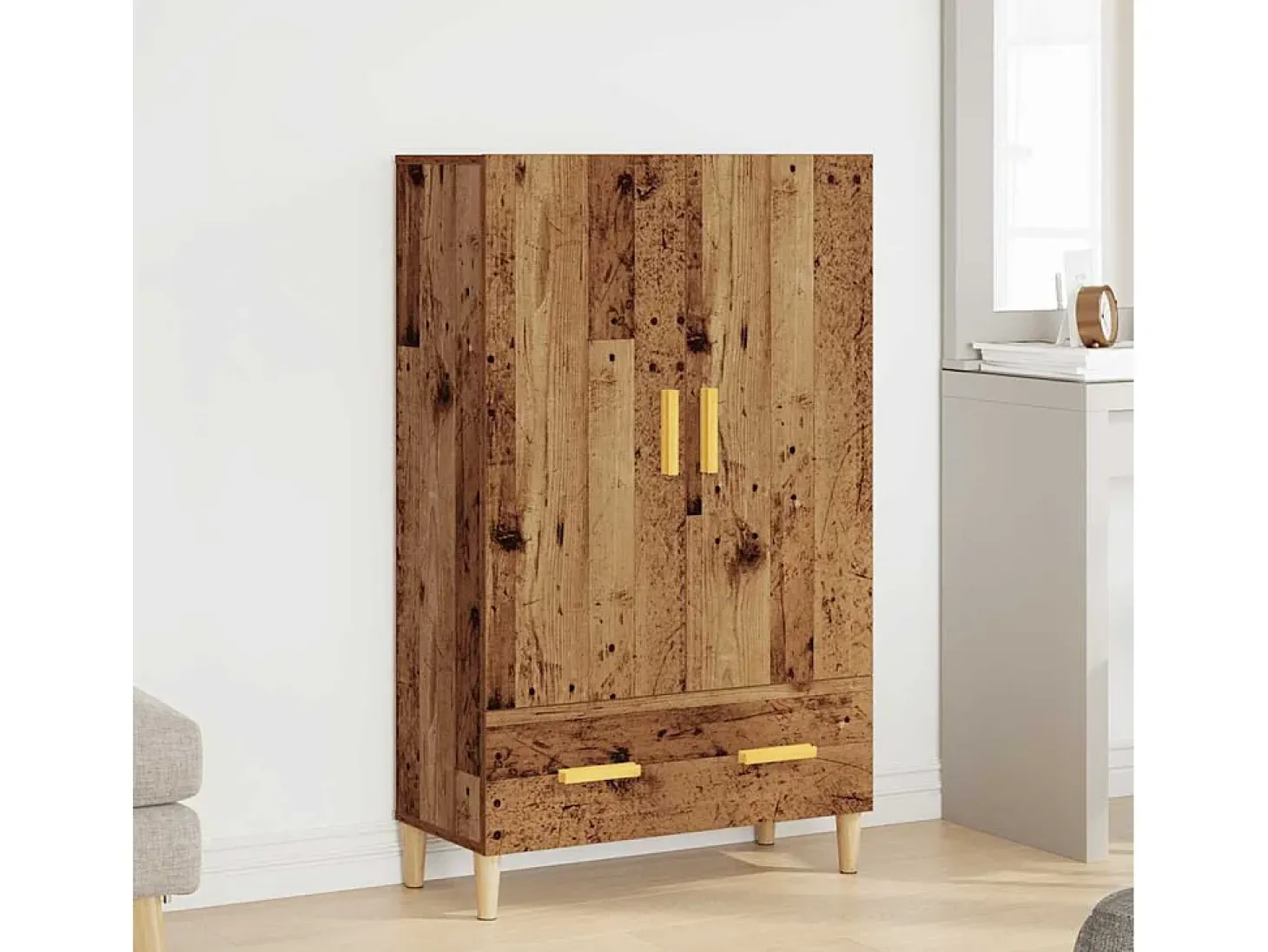 Aparador de madera de ingeniería madera vieja 70x31x115 cm