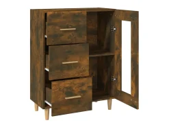Aparador de madera de ingeniería roble ahumado 69,5x34x90 cm
