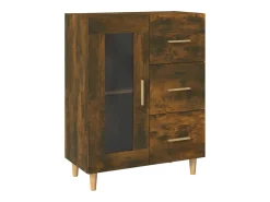 Aparador de madera de ingeniería roble ahumado 69,5x34x90 cm