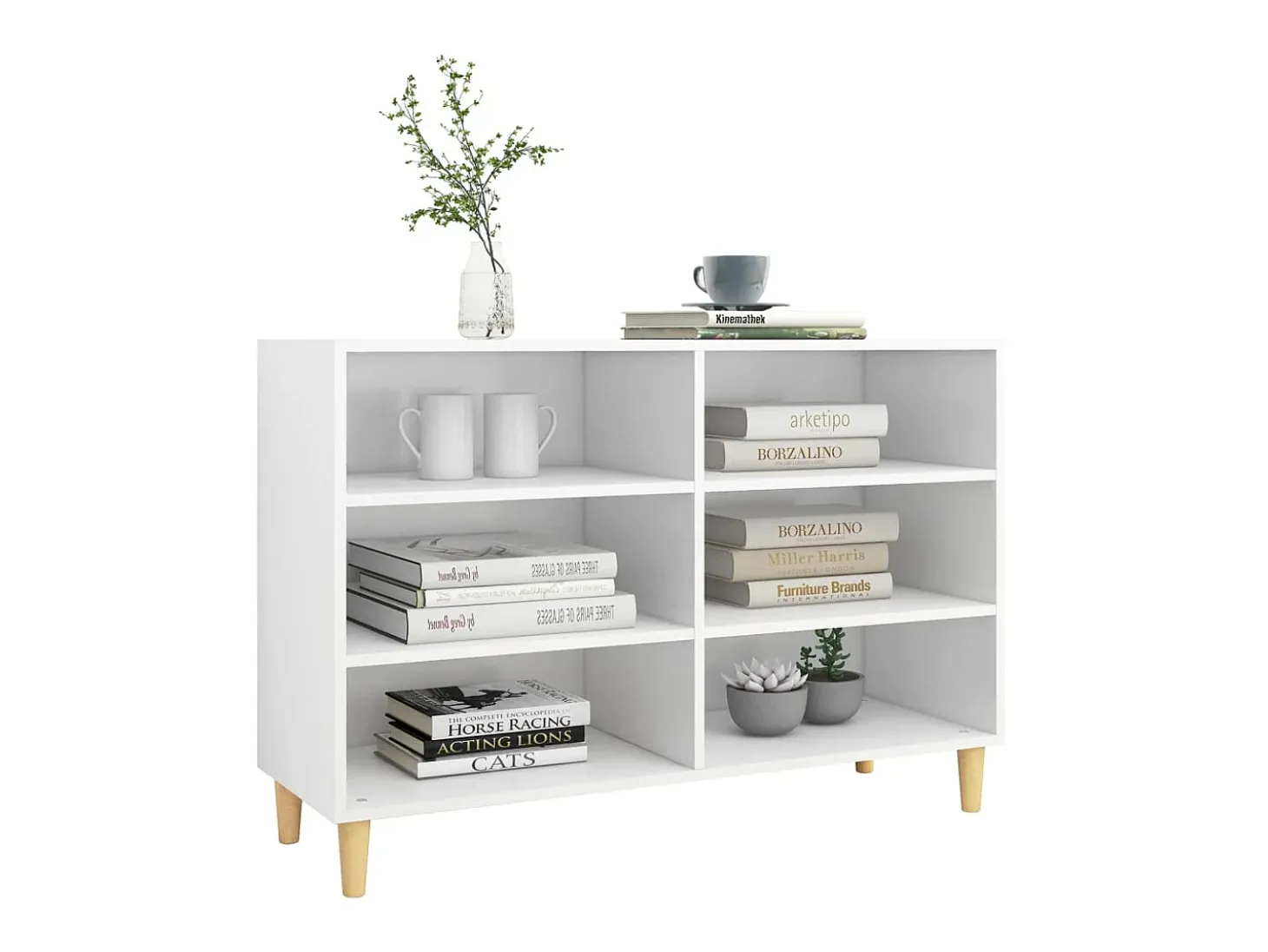 Aparador de madera de ingeniería blanco 103,5x35x70 cm ES29743