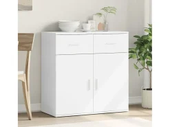 Aparador de madera de ingeniería blanco 79x38x80 cm