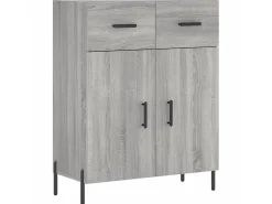 Aparador de madera de ingeniería gris Sonoma 69,5x34x90 cm ES30769