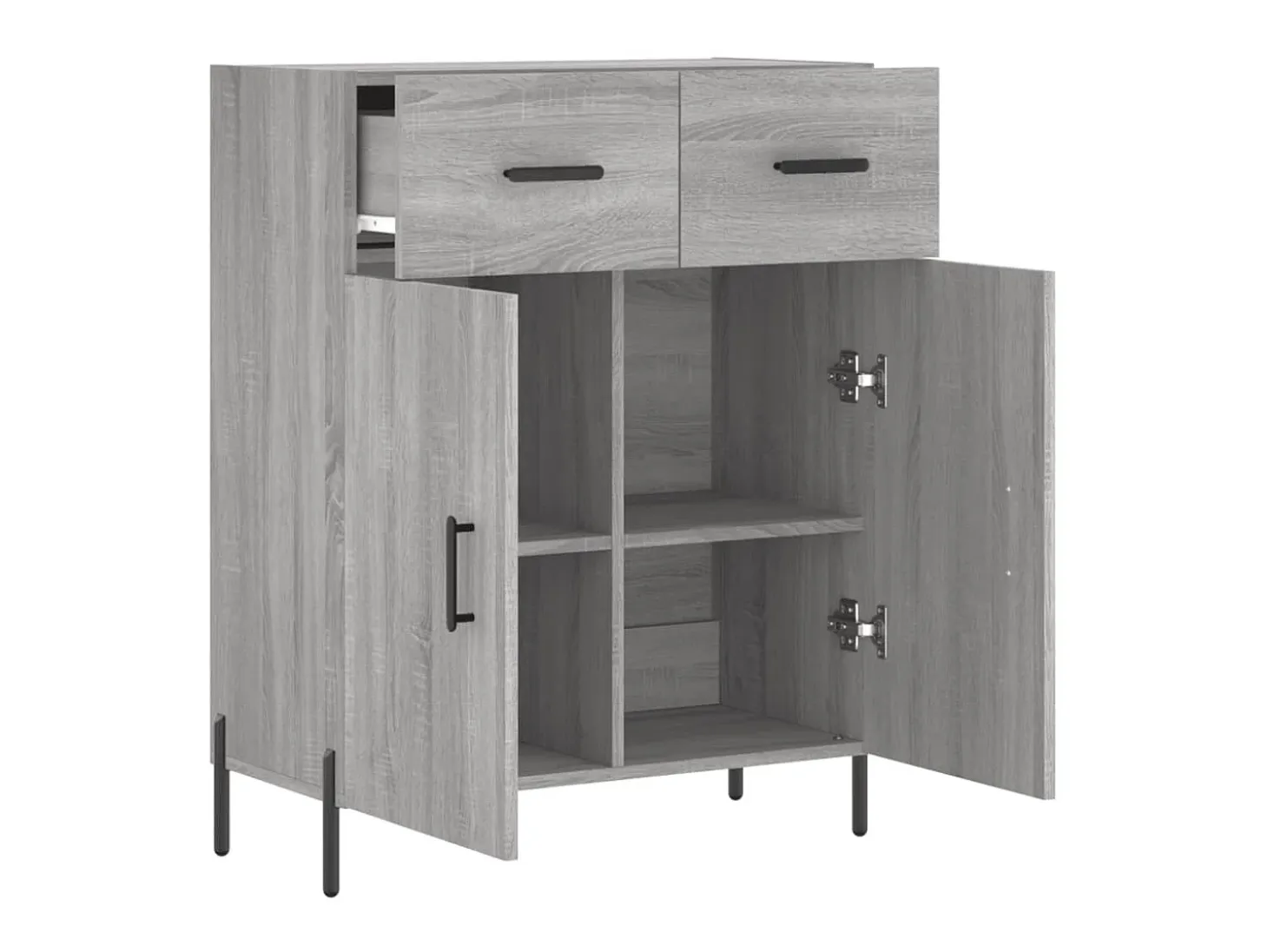 Aparador de madera de ingeniería gris Sonoma 69,5x34x90 cm ES30769