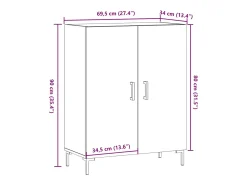 Aparador de madera de ingeniería envejecida 69,5x34x90 cm