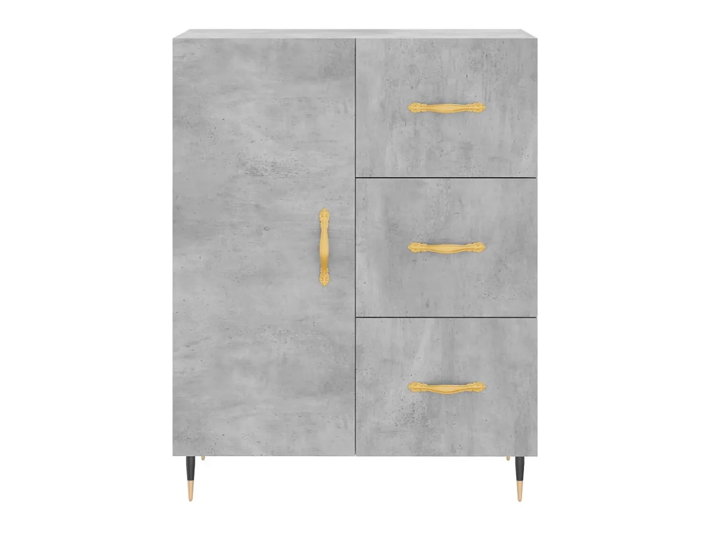 Aparador de madera de ingeniería gris hormigón 69,5x34x90 cm ES64524