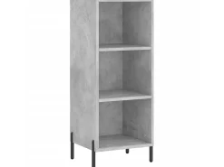 Aparador de madera de ingeniería gris hormigón 34,5x32,5x90 cm ES28548