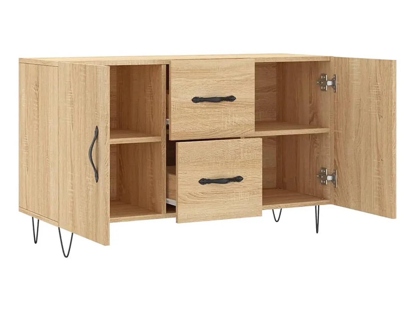 Aparador de madera de ingeniería roble Sonoma 100x36x60 cm ES51015