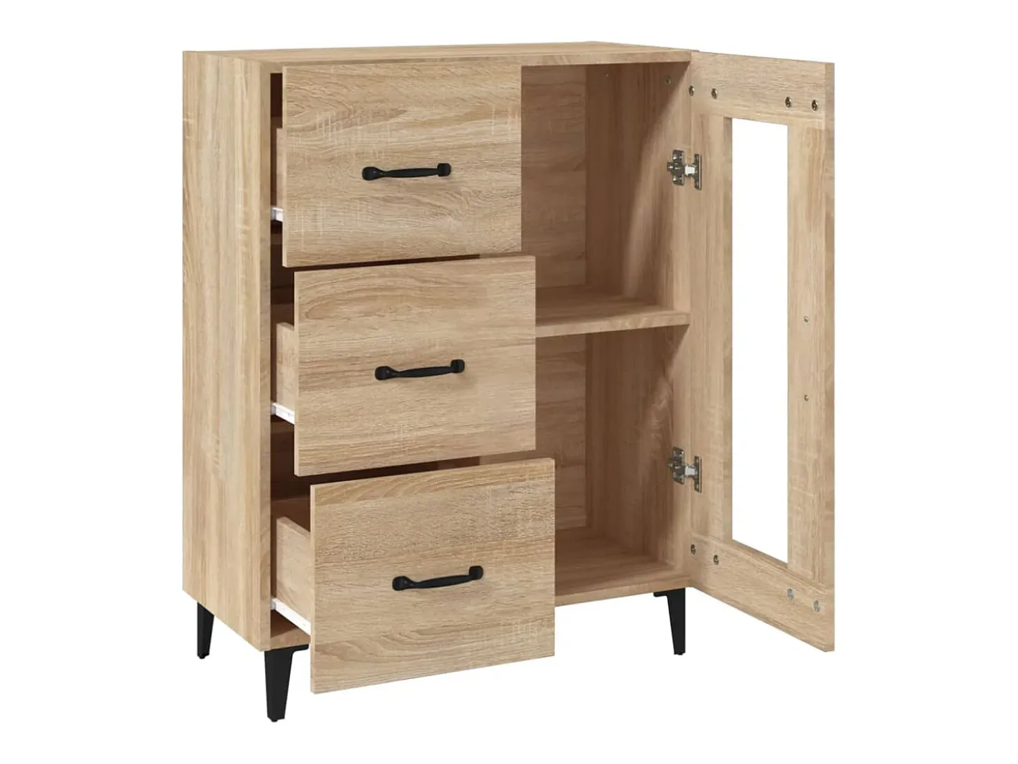 Aparador de madera de ingeniería roble Sonoma 69,5x34x90 cm