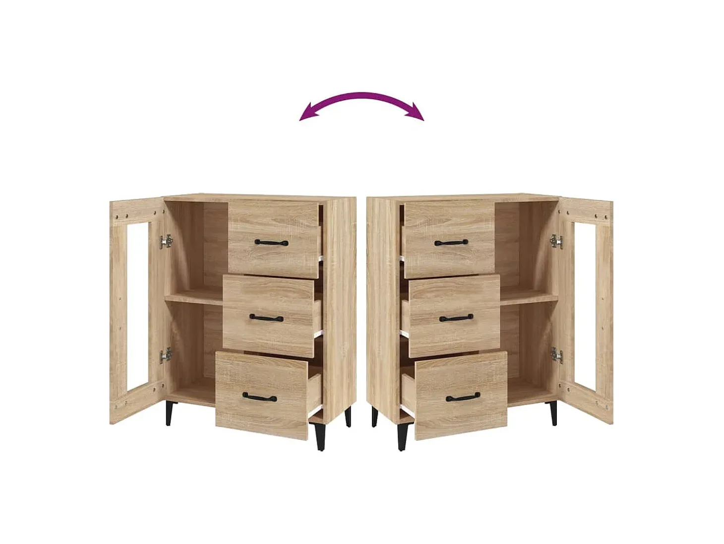 Aparador de madera de ingeniería roble Sonoma 69,5x34x90 cm