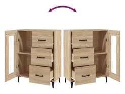 Aparador de madera de ingeniería roble Sonoma 69,5x34x90 cm