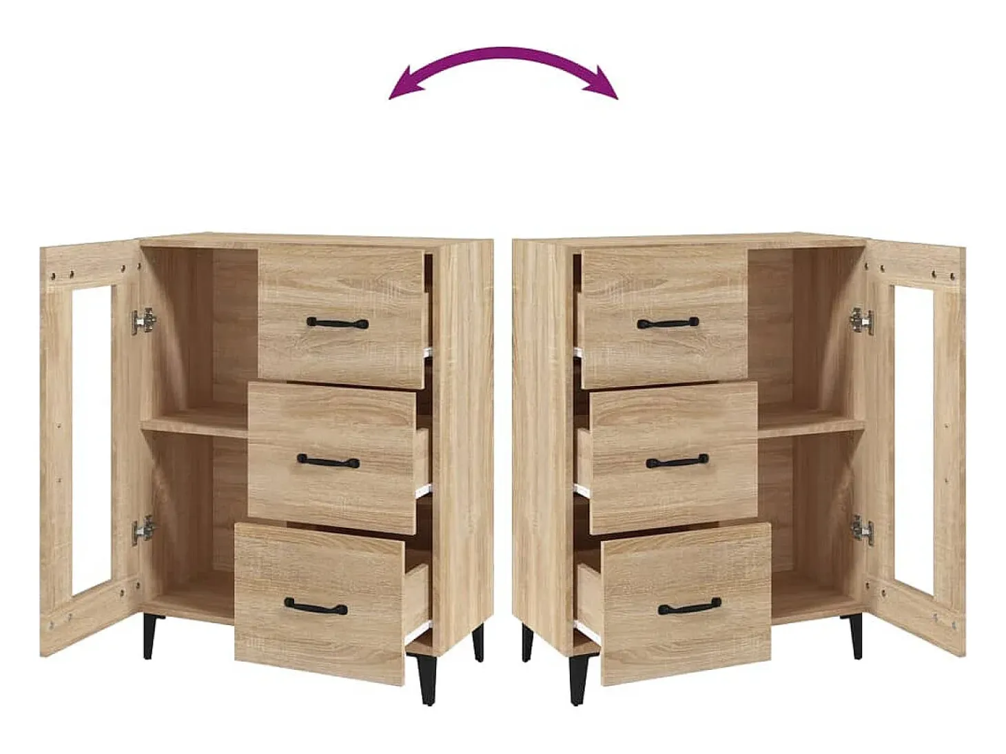 Aparador de madera de ingeniería roble Sonoma 69,5x34x90 cm