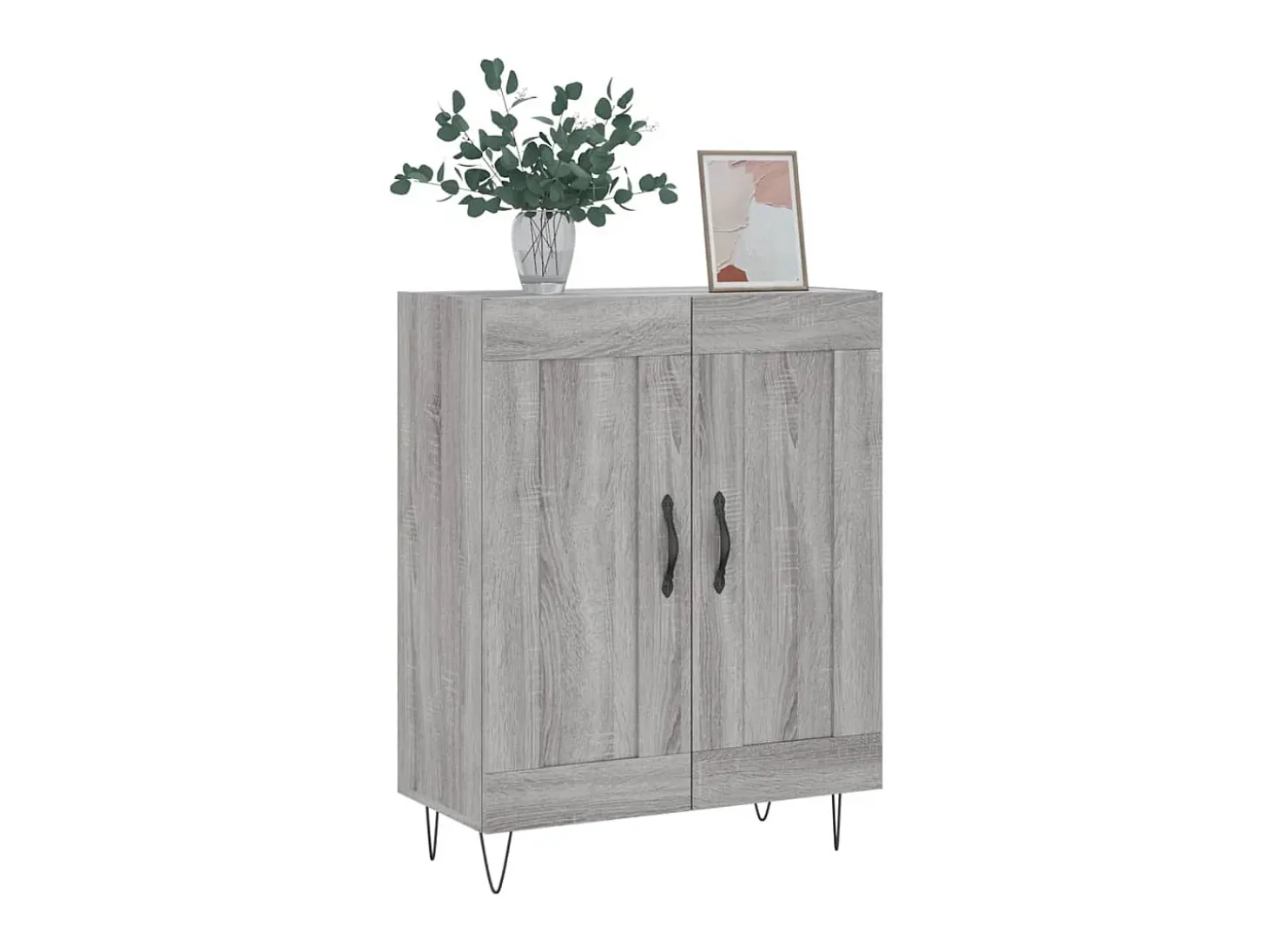 Aparador de madera de ingeniería gris Sonoma 69,5x34x90 cm ES22496