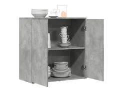 Aparador de madera de ingeniería gris hormigón 79x38x80 cm ES242408
