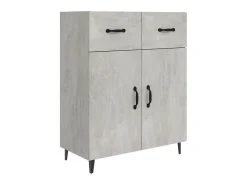 Aparador de madera de ingeniería gris hormigón 69,5x34x90 cm ES75233