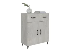 Aparador de madera de ingeniería gris hormigón 69,5x34x90 cm ES75233