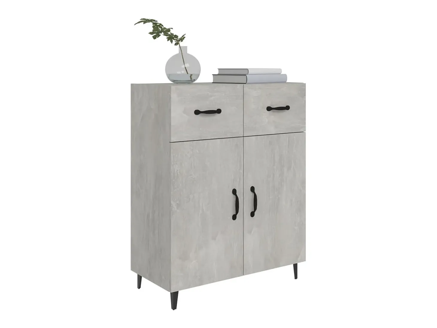 Aparador de madera de ingeniería gris hormigón 69,5x34x90 cm ES75233