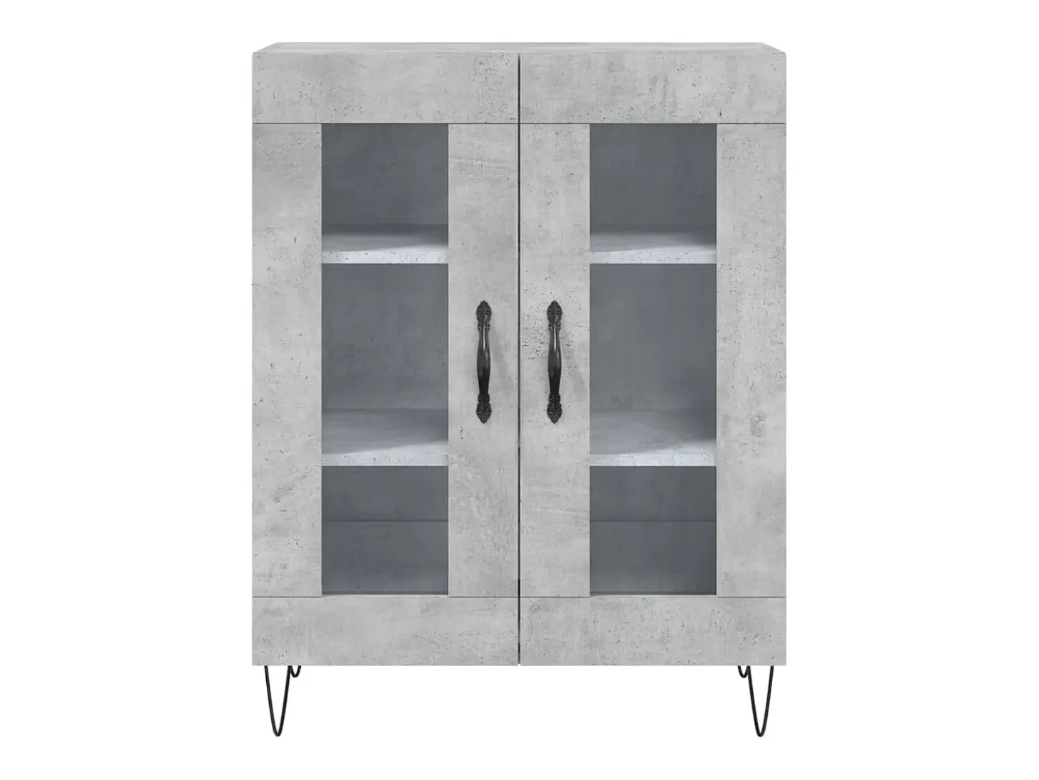 Aparador de madera de ingeniería gris hormigón 69,5x34x90 cm