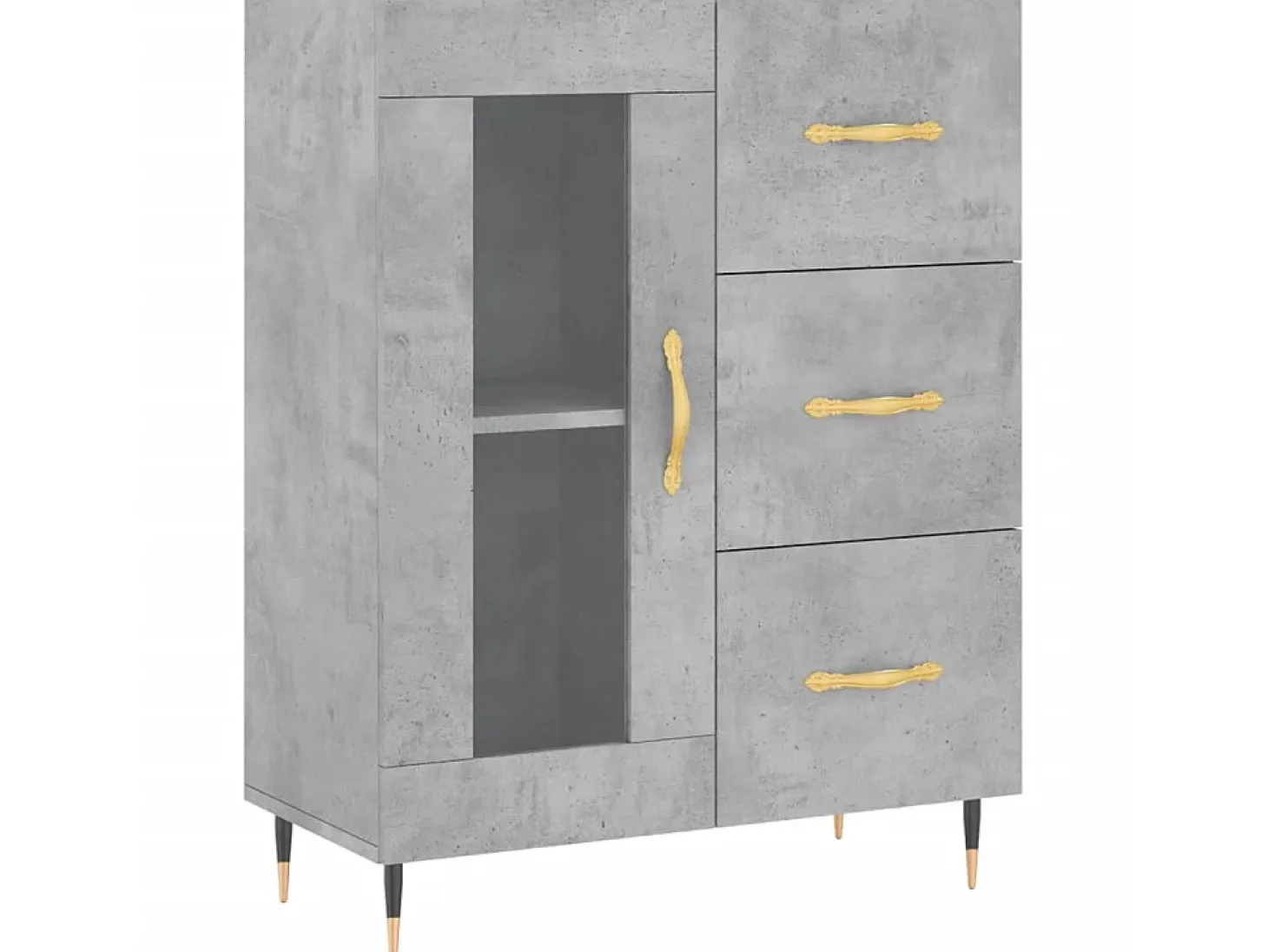 Aparador de madera de ingeniería gris hormigón 69,5x34x90 cm ES66506