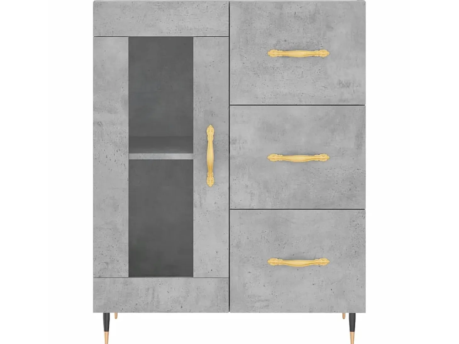 Aparador de madera de ingeniería gris hormigón 69,5x34x90 cm ES66506