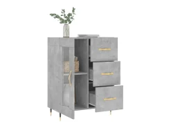 Aparador de madera de ingeniería gris hormigón 69,5x34x90 cm ES66506