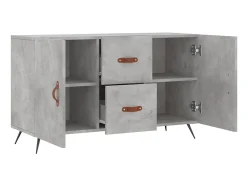 Aparador de madera de ingeniería gris hormigón 100x36x60 cm ES40658